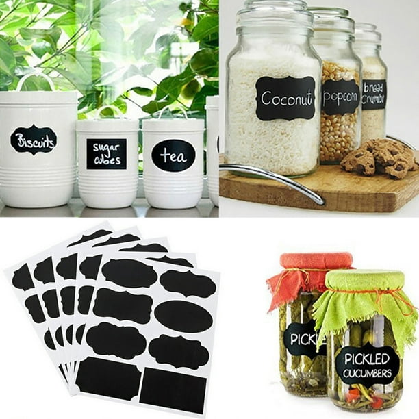 40 Pcs Bowl Plate Stickers Black DIY Kitchen Jam Sugar Mason Jar Stickers Decor 40 Pcs Bowl Plate Stickers Black DIY Kitchen Jam Sugar Mason Jar Stickers Decor